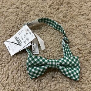 NWT Crew Cuts Green and White Gingham Bowtie